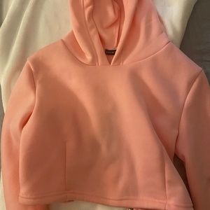 Pink crop hoodie